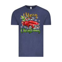 Vintage Denim Merry Christmas truck Vintage Tee - texasbilliewilder