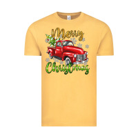 Vintage Mustard Merry Christmas truck Vintage Tee - texasbilliewilder