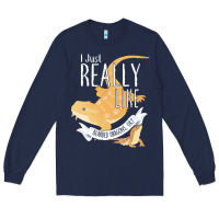 Navy bearded dragons i just really like bearded dragons Long Sleeve Tee - lanVoArt