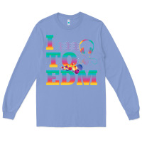 Colony Blue i listen to edm rainbow letters dj music gift Long Sleeve Tee - lanVoArt