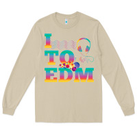 Mushroom i listen to edm rainbow letters dj music gift Long Sleeve Tee - lanVoArt
