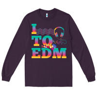 Plum i listen to edm rainbow letters dj music gift Long Sleeve Tee - lanVoArt