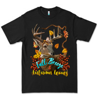 Black Fall Breeze And Autumn Leaves Deer Premium Tee - LillyAllenDesigns