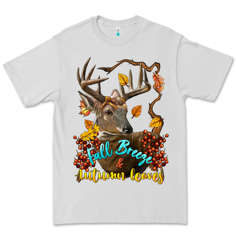 Fall Breeze And Autumn Leaves Deer Premium Tee by LillyAllenDesigns | Teevron