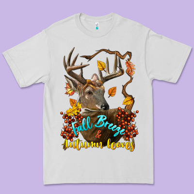 Fall Breeze And Autumn Leaves Deer Premium Tee Designed By Lillyallendesigns
