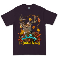 Plum Fall Breeze And Autumn Leaves Deer Premium Tee - LillyAllenDesigns