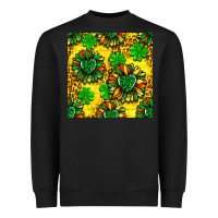 Black St. Patrick's sunflower seamless pattern Heavyweight Sweatshirt - BundleAndBundleShop