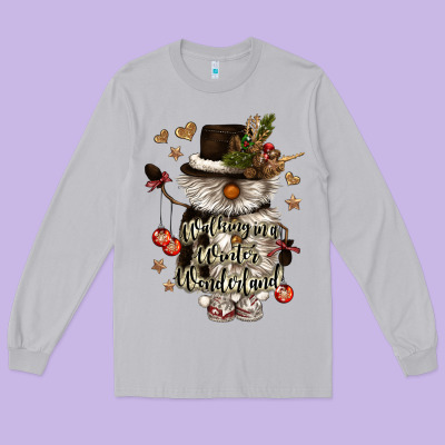 Walking In A Winter Wonderland Long Sleeve Tee Designed By Cowgirlartshop
