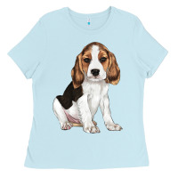 Baby Blue beagle puppy Ladies Tee - LillyAllenDesigns