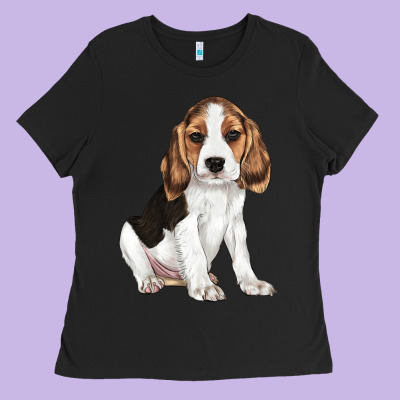 Beagle Puppy Ladies Tee Designed By Lillyallendesigns
