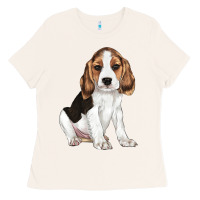 Bone beagle puppy Ladies Tee - LillyAllenDesigns
