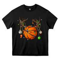 Black Basketball Horn Christmas Heavy Core Tee - BundleAndBundleShop