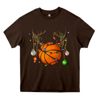 Chocolate Brown Basketball Horn Christmas Heavy Core Tee - BundleAndBundleShop