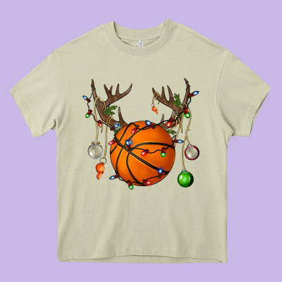 Basketball Horn Christmas Heavy Core Tee Designed By Bundleandbundleshop