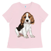 Bubblegum Pink beagle puppy Ladies Tee - LillyAllenDesigns