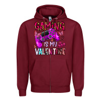 Burgundy gaming is my valentine Zipper Hoodie - CowhideDigitalArt