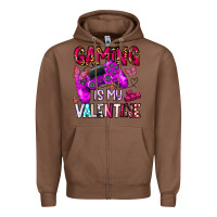Chestnut gaming is my valentine Zipper Hoodie - CowhideDigitalArt