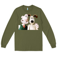 Army Green the man with his dog taking selfie w.a.l.l.a.c.e Long Sleeve Tee - lanVoArt