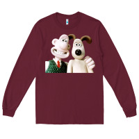 Burgundy the man with his dog taking selfie w.a.l.l.a.c.e Long Sleeve Tee - lanVoArt