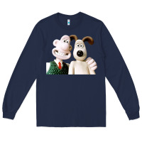 Navy the man with his dog taking selfie w.a.l.l.a.c.e Long Sleeve Tee - lanVoArt