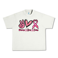 Pistachio Peace love cure Cancer Awareness Urban Heavy Tee - HowdyJamesFarm