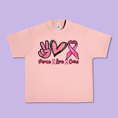 Peace Love Cure Cancer Awareness Urban Heavy Tee Designed By Howdyjamesfarm