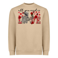 Mushroom skeleton all you need is love Heavyweight Sweatshirt - FaDigitalArtStudio