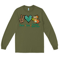 Army Green peace love pumpkin spice latte Long Sleeve Tee - Jasminsmagicworld