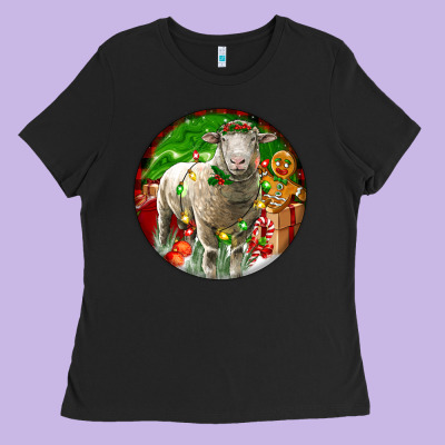 Christmas Dorset Sheep Ladies Tee Designed By Lillyallendesigns