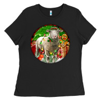 Black christmas dorset sheep Ladies Tee - LillyAllenDesigns