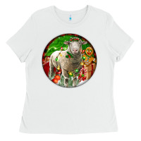 White christmas dorset sheep Ladies Tee - LillyAllenDesigns