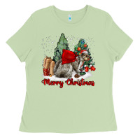 Matcha Merry Christmas Gray Squirrel Ladies Tee - LillyAllenDesigns