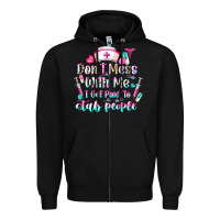 Black Don't Mess With Me I Get Paid To Stab People Zipper Hoodie - CowhideDigitalArt