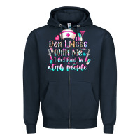 Navy Don't Mess With Me I Get Paid To Stab People Zipper Hoodie - CowhideDigitalArt