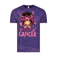 Cloud Purple lets beat cancer afro messy bun Vintage Tee - texasbilliewilder