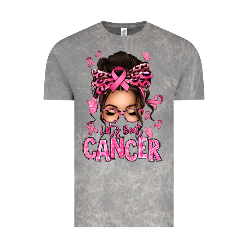 Lets Beat Cancer Afro Messy Bun Vintage Tee by texasbilliewilder | Teevron