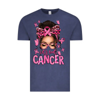 Vintage Denim lets beat cancer afro messy bun Vintage Tee - texasbilliewilder