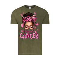 Vintage Olive lets beat cancer afro messy bun Vintage Tee - texasbilliewilder