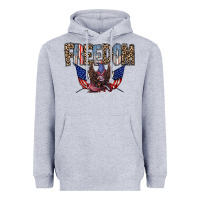 Heather Grey freedom Heavyweight Hoodie - RacoonDesign