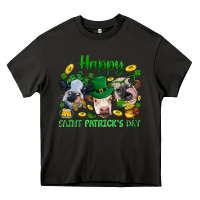 Asphalt Happy Saint Patrick'S Day With Clover Heavy Core Tee - BundleAndBundleShop