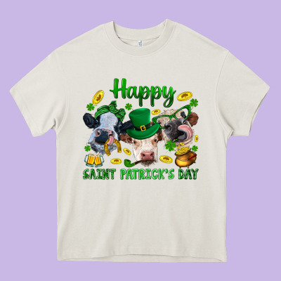 Happy Saint Patrick's Day With Clover Heavy Core Tee Designed By Bundleandbundleshop