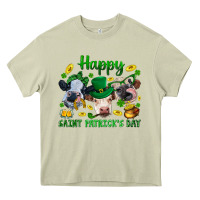 Mossy Happy Saint Patrick'S Day With Clover Heavy Core Tee - BundleAndBundleShop