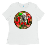 White christmas hampshire sheep Ladies Tee - LillyAllenDesigns