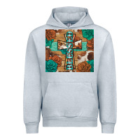 Heather Grey blessed cross Urban Hoodie - BarkalooDesign