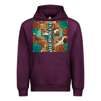 Mauve Wine blessed cross Urban Hoodie - BarkalooDesign