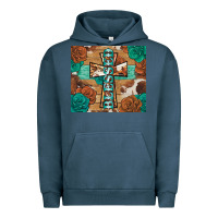 Pigment Midnight Navy blessed cross Urban Hoodie - BarkalooDesign