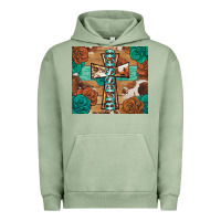 Pigment Oil Green blessed cross Urban Hoodie - BarkalooDesign
