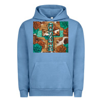 Pigment Pebble Blue blessed cross Urban Hoodie - BarkalooDesign
