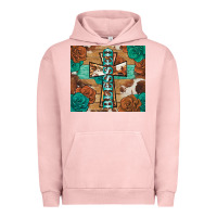 Pigment Salmon blessed cross Urban Hoodie - BarkalooDesign