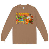 Toasted Coconut leaves and lattes Long Sleeve Tee - CowGirlArtShop